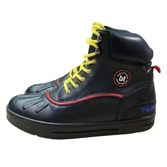 Nautica Padden Mens 10 Waterproof Insulated Lace Up Duck Boots Black Vegan NEW - Picture 6 of 7